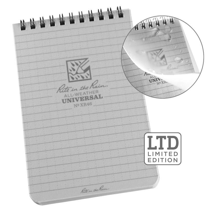 Rite in the Rain 4x6 Top Spiral Notebook with water-resistant cover, ideal for outdoor note-taking and fieldwork.